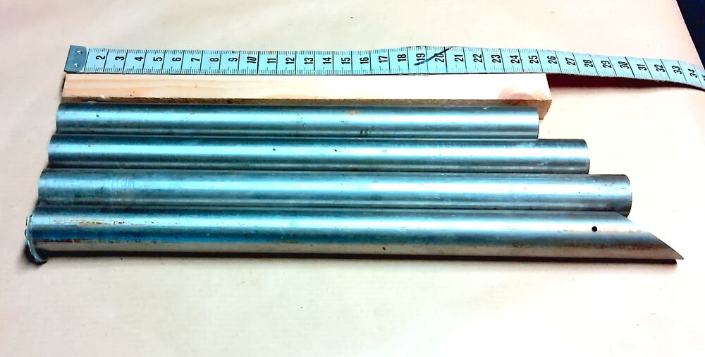 4 x Edelstahl Geländer Rohr Ø 21,3 x 1.5 mm 237 - 272 mm lang