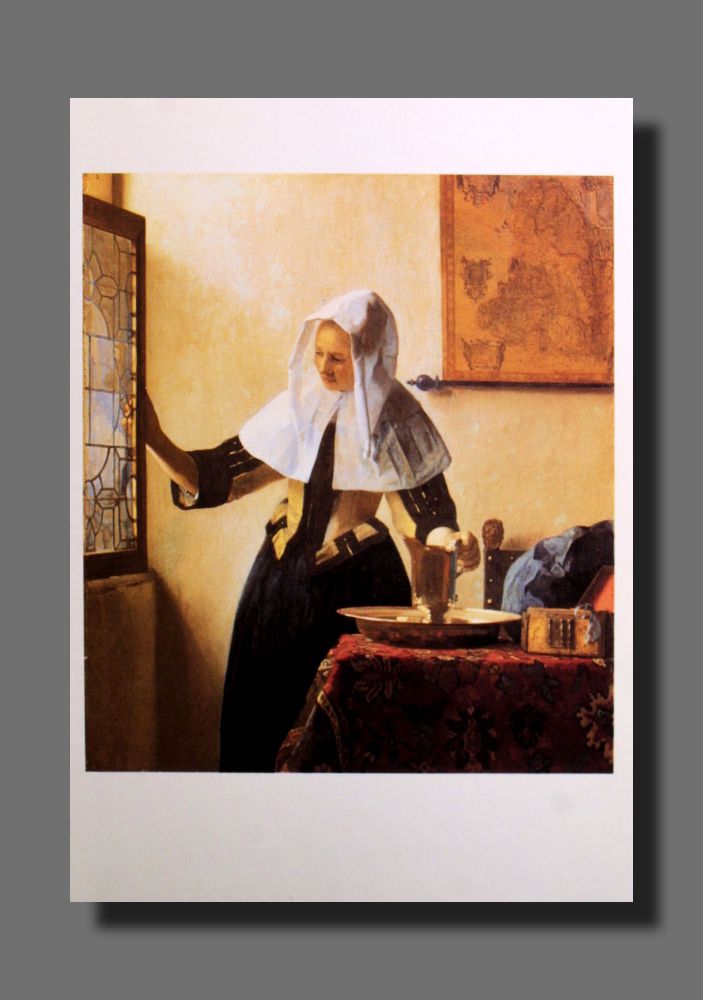 Jan Vermeer - Junge Frau mit Wasserkanne am Fenster - Postkarte