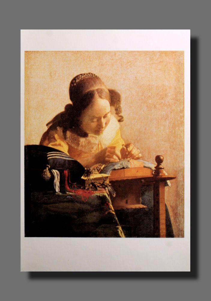 Jan Vermeer - Die Spitzenklöpplerin - Postkarte