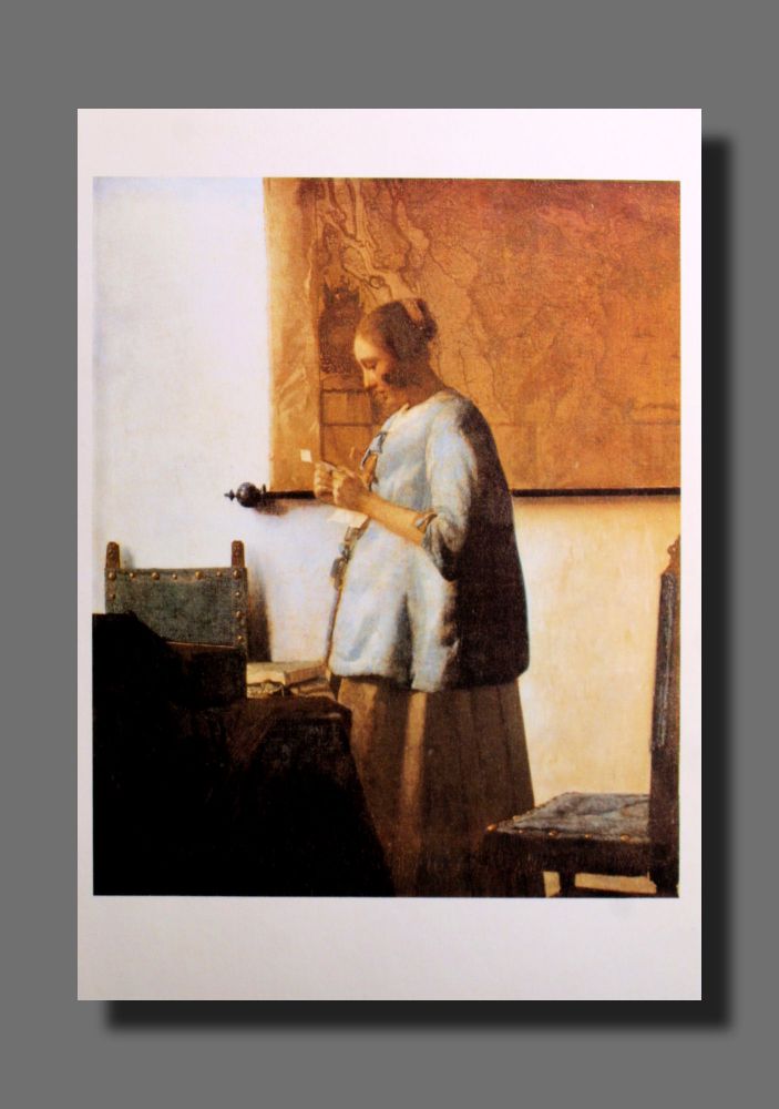 Jan Vermeer - Briefleserin in Blau - Postkarte