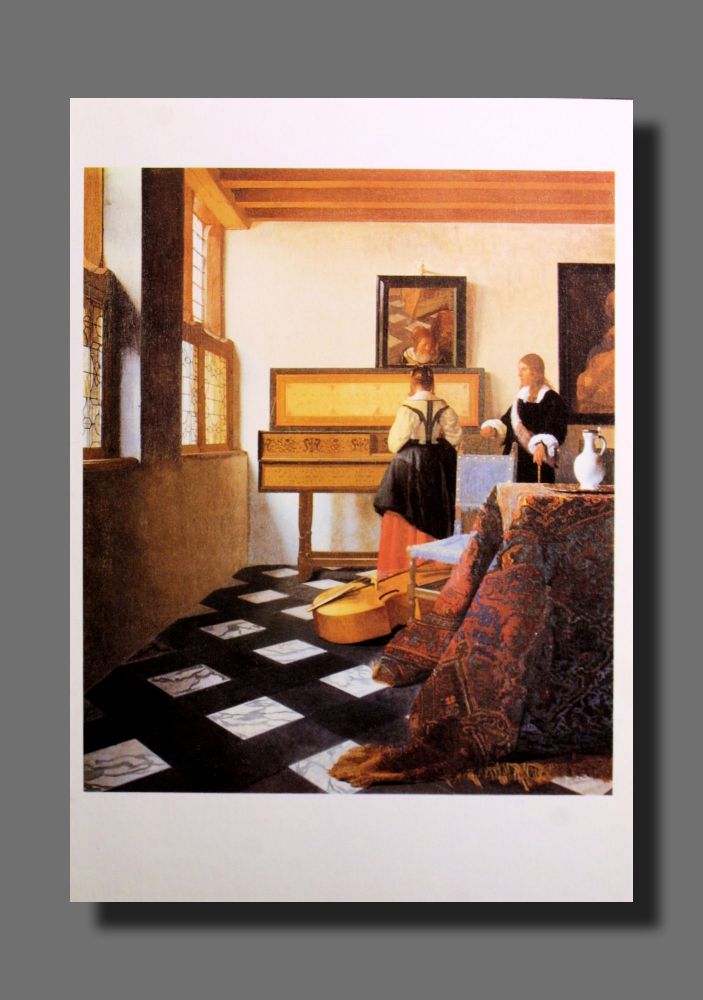 Jan Vermeer - Die Musikstunde - Postkarte