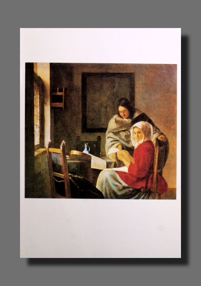 Jan Vermeer - Die unterbrochene Musikstunde - Postkarte