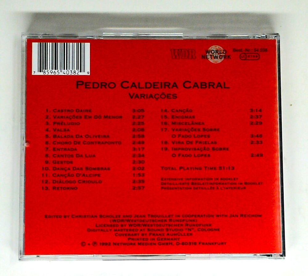 Pedro Caldeira Cabral - Portugal: Variações - CD
