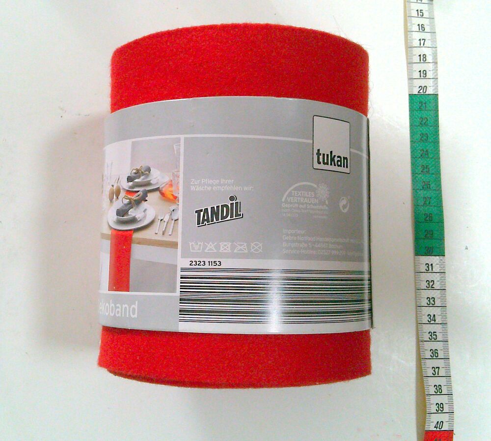 1 Rolle roter Filz 150 mm breit