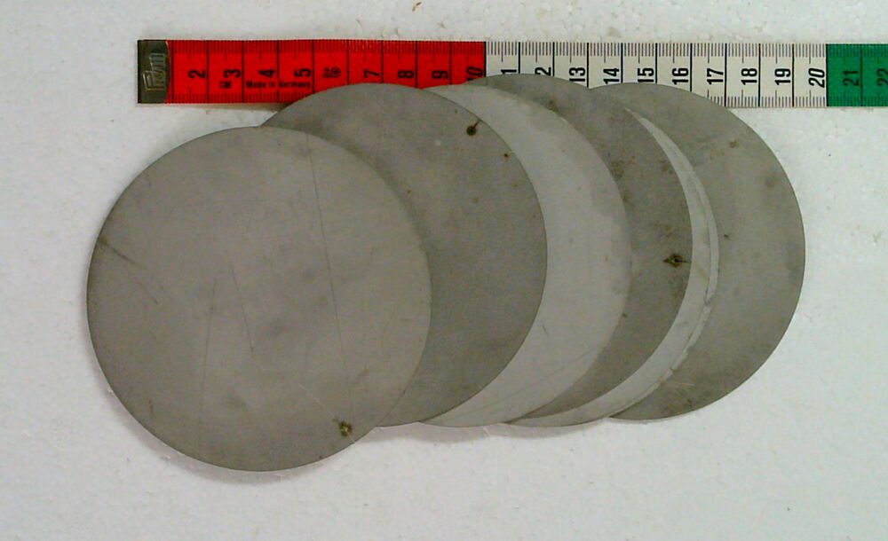 7 Edelstahl Ronden 97 x 1,5 mm gelasert