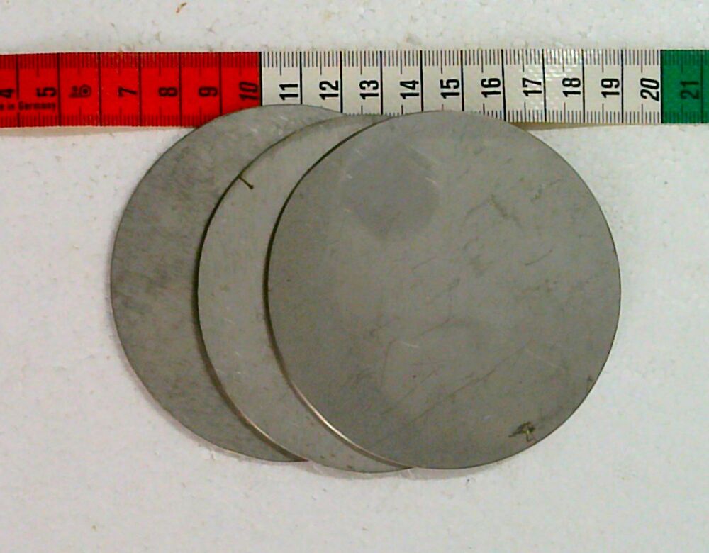 3 Edelstahl Ronden 88 x 1,5 mm gelasert