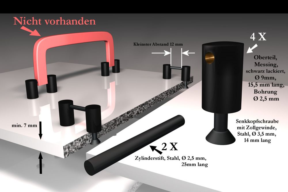 Koffer-Griffhalter - schwarz