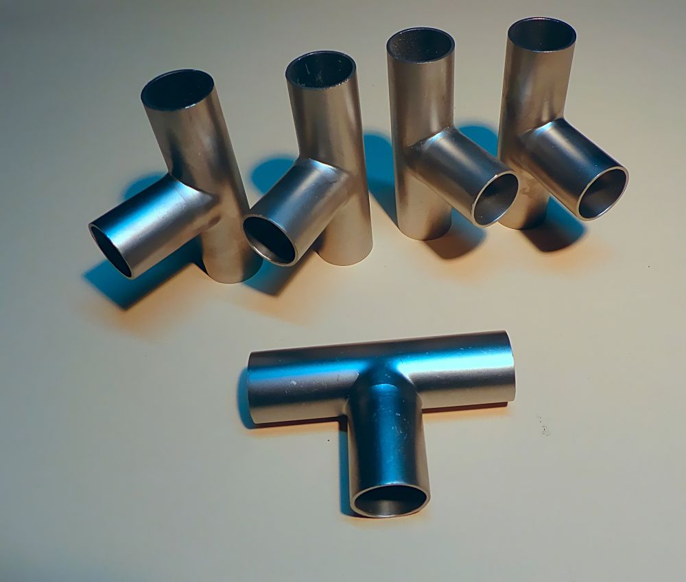 5 T-Stücke Edelstahl Ø 28 x 1,5 mm