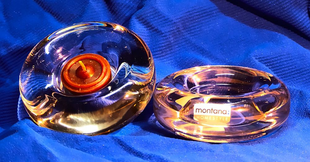 2 Glas Teelichthalter Rund