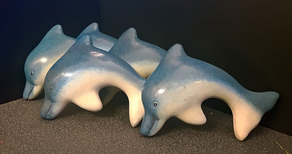5 X Delphin aus Keramik