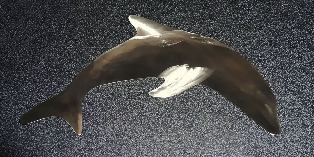 Edelstahl Delfin 28 x 17 cm