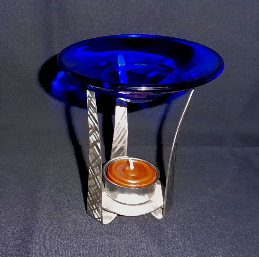 Edelstahl / Glas Teelicht Aromalampe / Duftlampe