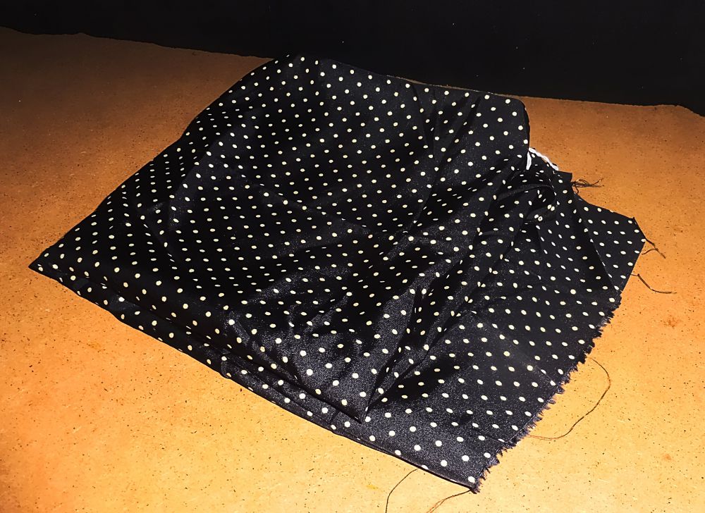 Blusenstoff schwarz mit weißen Punkten - Polka Dots - 90x70 cm