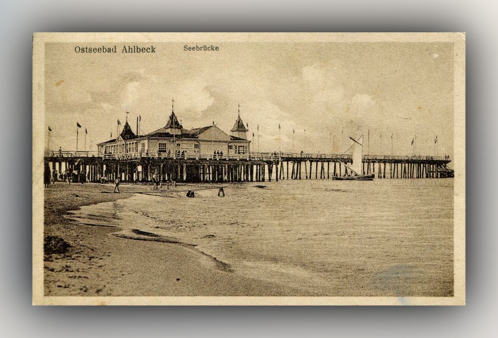 Ostseebad Ahlbeck Seebrücke Heringsdorf Insel Usedom - Postkarte