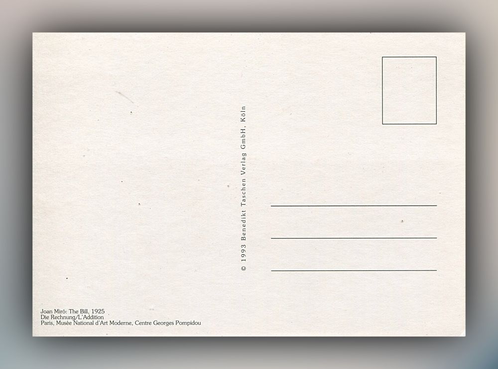 Joan Miró - Die Rechnung - Postkarte
