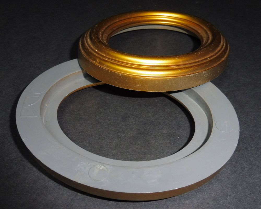 2 Bilderrahmen Kunststoff goldfarben oval 9,5 x 11,5 cm