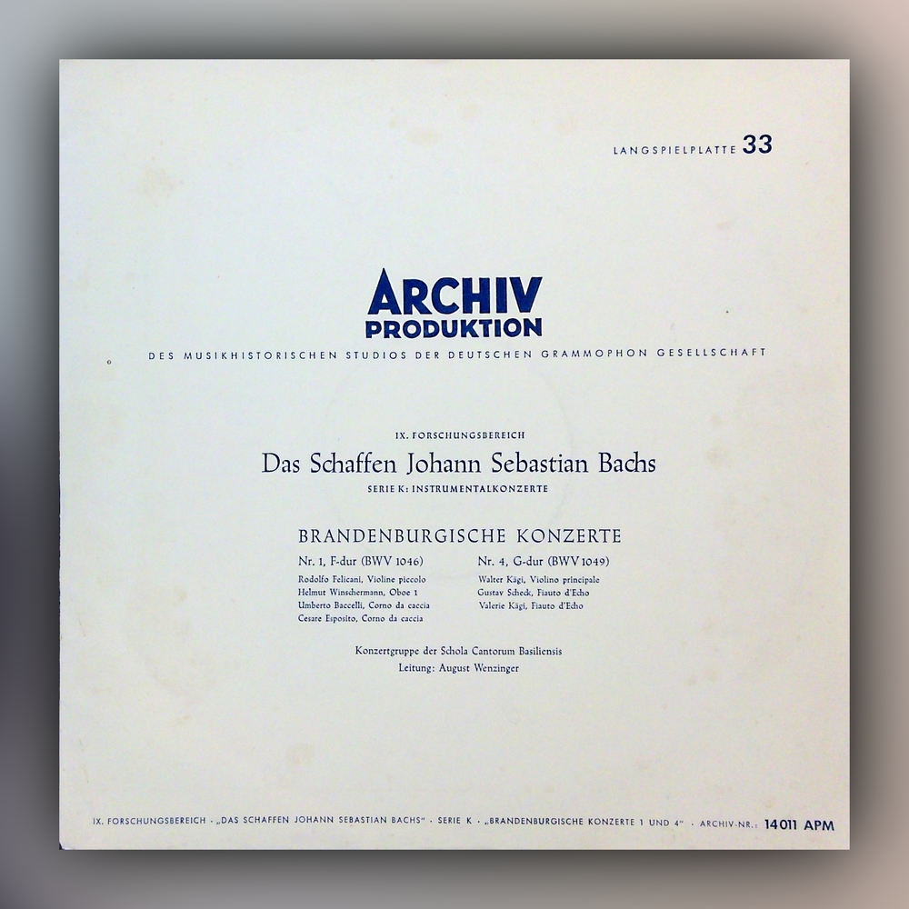 Johann Sebastian Bach - Brandenburgische Konzerte Nr. 1 und 4 - Vinyl