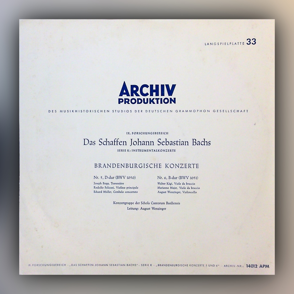 Johann Sebastian Bach - Brandenburgische Konzerte Nr. 5 und 6 - Vinyl